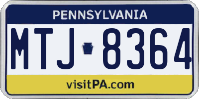 PA license plate MTJ8364