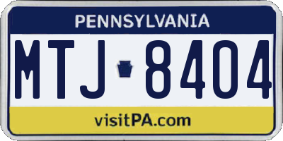 PA license plate MTJ8404