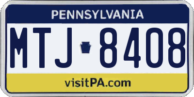 PA license plate MTJ8408