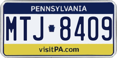 PA license plate MTJ8409
