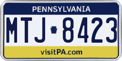 PA license plate MTJ8423