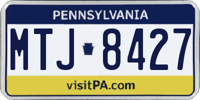PA license plate MTJ8427