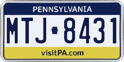 PA license plate MTJ8431