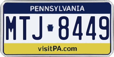 PA license plate MTJ8449