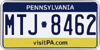 PA license plate MTJ8462