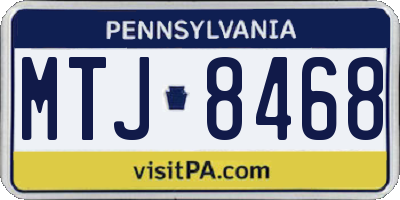 PA license plate MTJ8468