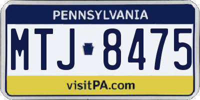 PA license plate MTJ8475