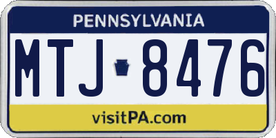 PA license plate MTJ8476