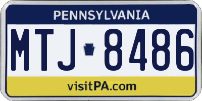 PA license plate MTJ8486