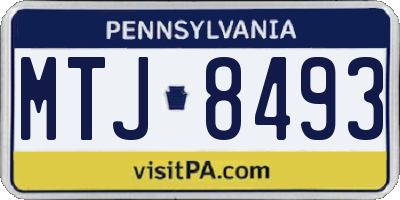 PA license plate MTJ8493