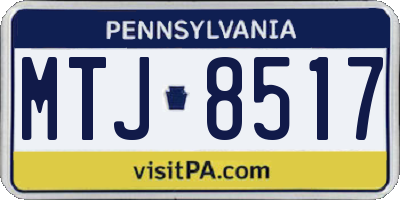 PA license plate MTJ8517