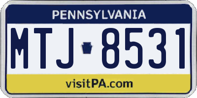 PA license plate MTJ8531
