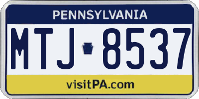 PA license plate MTJ8537
