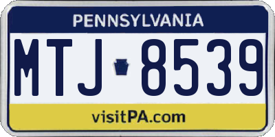 PA license plate MTJ8539