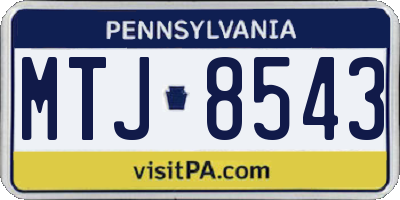 PA license plate MTJ8543