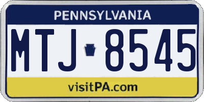 PA license plate MTJ8545