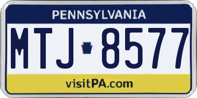 PA license plate MTJ8577