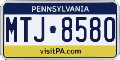 PA license plate MTJ8580
