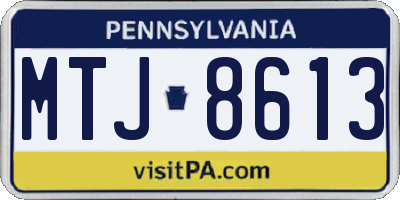 PA license plate MTJ8613