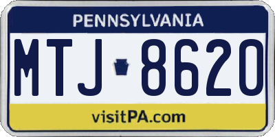 PA license plate MTJ8620