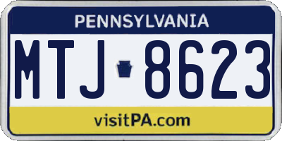 PA license plate MTJ8623