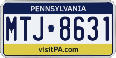 PA license plate MTJ8631