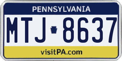 PA license plate MTJ8637