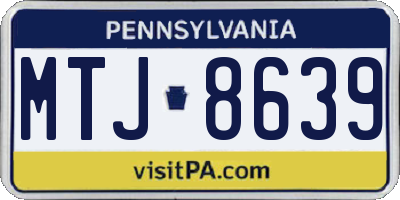PA license plate MTJ8639