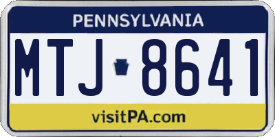 PA license plate MTJ8641