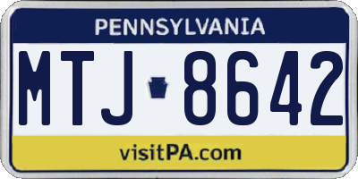 PA license plate MTJ8642