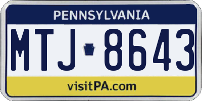 PA license plate MTJ8643