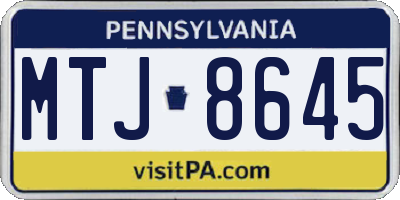 PA license plate MTJ8645
