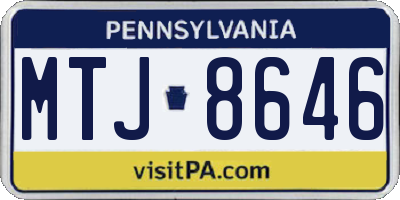 PA license plate MTJ8646