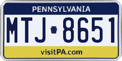 PA license plate MTJ8651