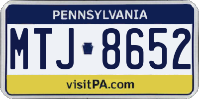 PA license plate MTJ8652