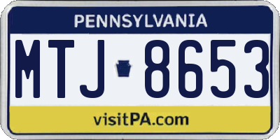 PA license plate MTJ8653