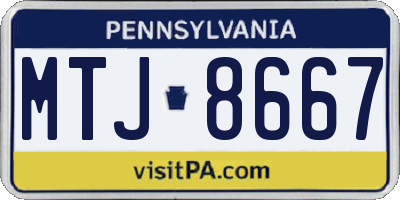 PA license plate MTJ8667