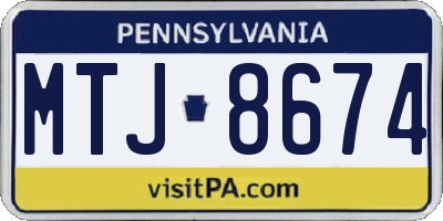 PA license plate MTJ8674