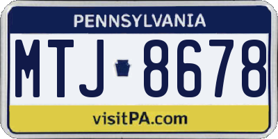 PA license plate MTJ8678