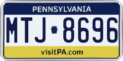 PA license plate MTJ8696