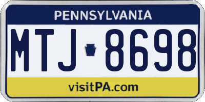 PA license plate MTJ8698