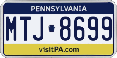 PA license plate MTJ8699