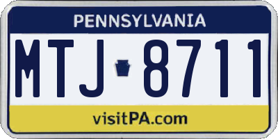 PA license plate MTJ8711