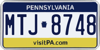PA license plate MTJ8748