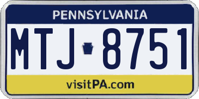 PA license plate MTJ8751