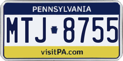 PA license plate MTJ8755