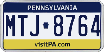 PA license plate MTJ8764