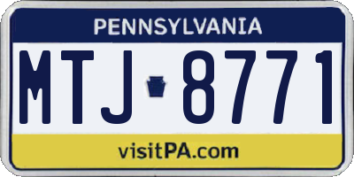 PA license plate MTJ8771