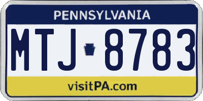 PA license plate MTJ8783