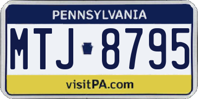 PA license plate MTJ8795